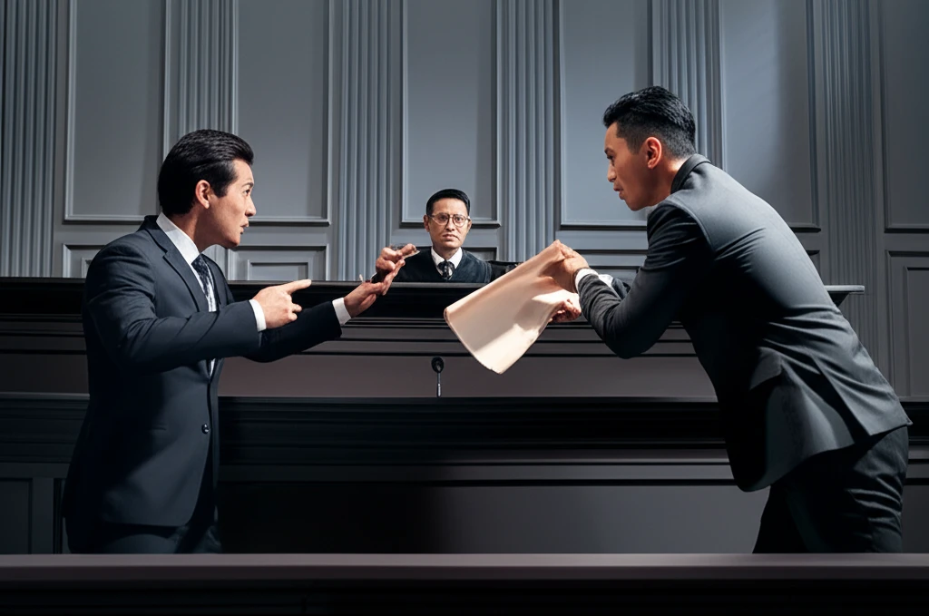 법률 서류와 망치