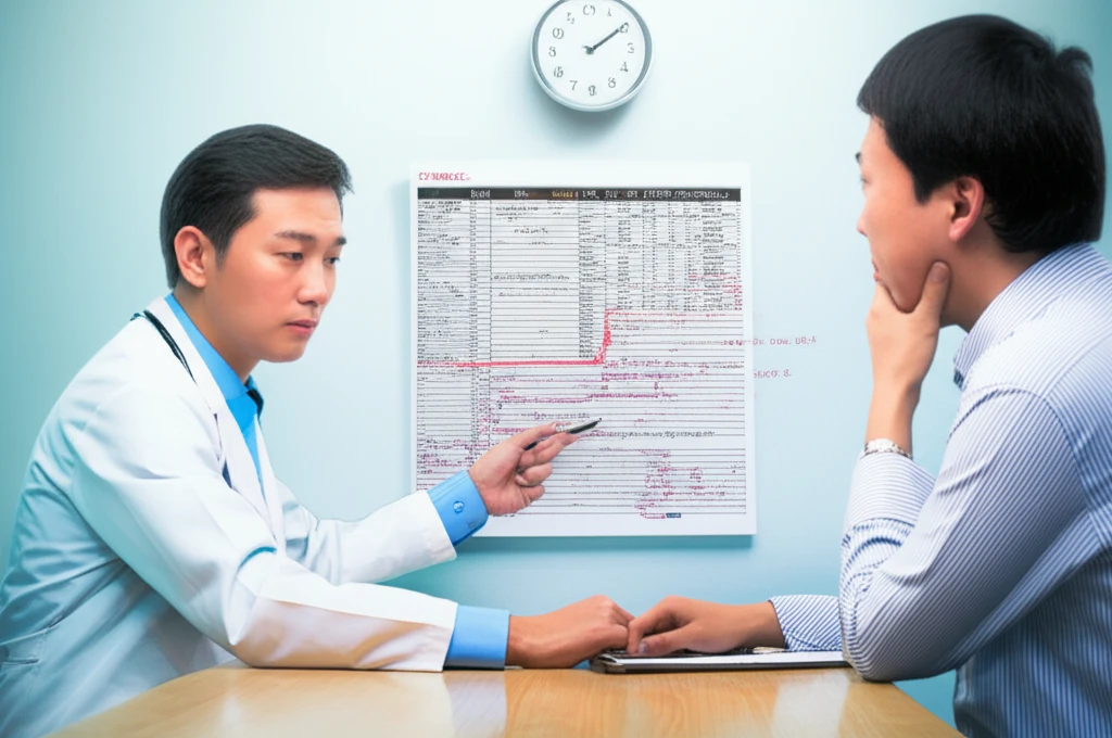 의사가 질병 코드를 확인하는 모습