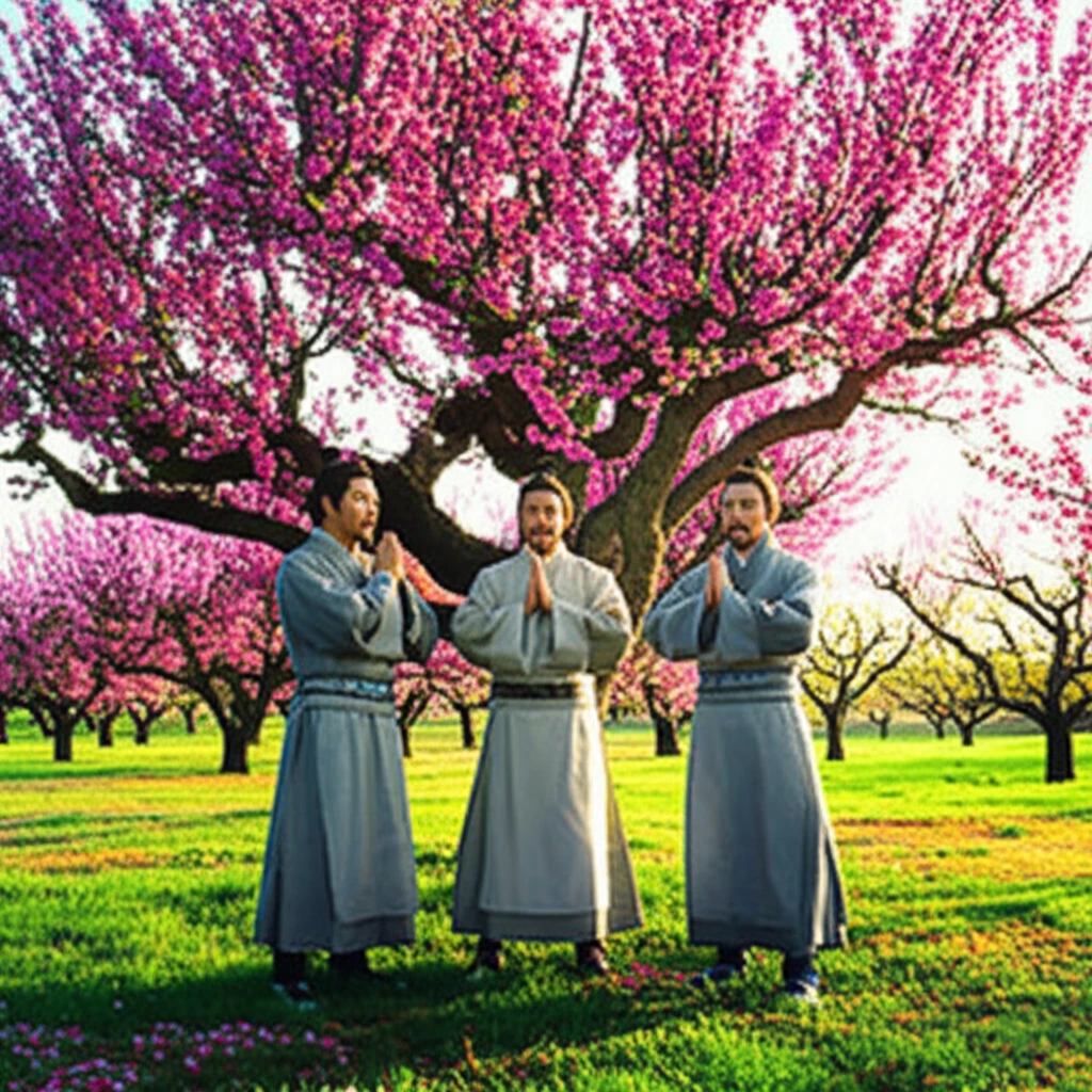 복숭아나무 아래에서 맹세하는 유비, 관우, 장비